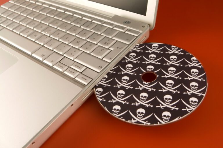 an offline laptop with a pirate cd.