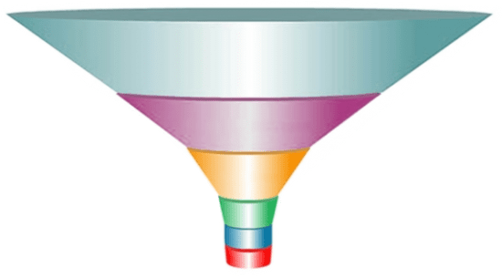 an image of a funnel on a white background, representing the hiring concepts.